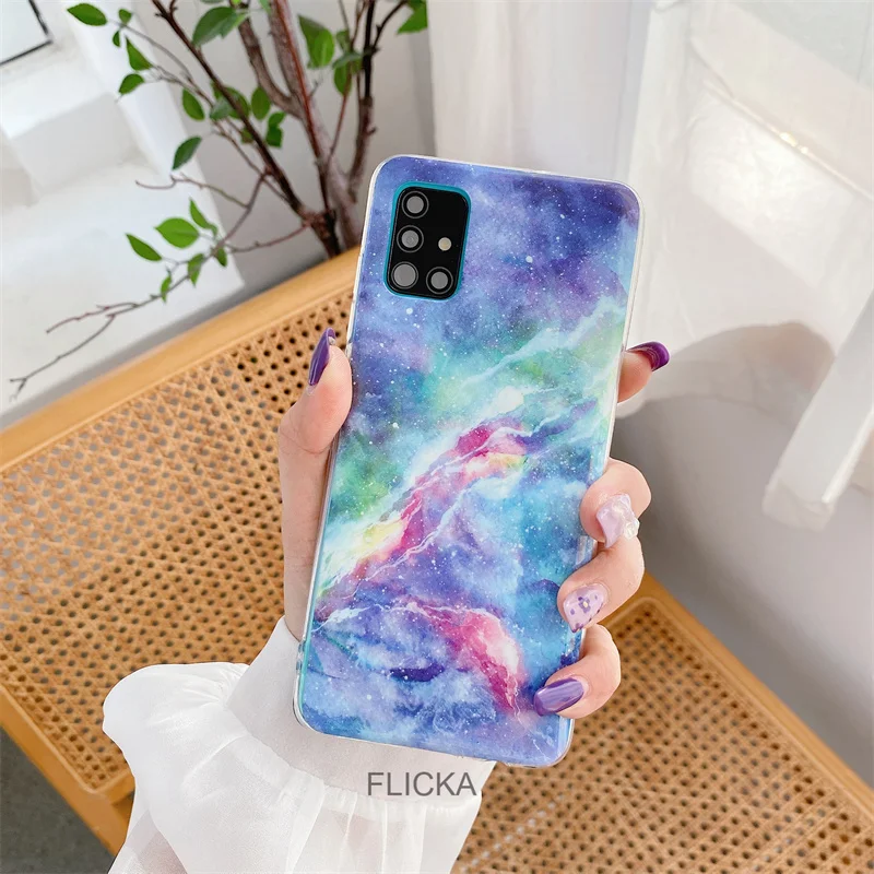 Luxury Marble Phone Case For Samsung Galaxy A51 A71 M51 A12 A42 A21S A31 A41 A01 A50 A70 A20E A30 A40 Silicone soft Back Cover cute samsung phone case