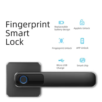 

Indoor Wooden Door Fingerprint Lock Bluetooth Smart Electronic Lock Home Bedroom Ball Lock Dormitory Apartment Timber Door Lock