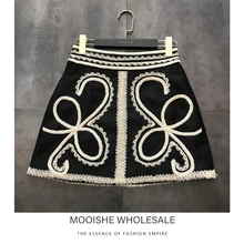 Новая зимняя юбка маленькая ароматная ветровая Ретро кружевная вышитая Цветочная текстурированная юбка женское платье