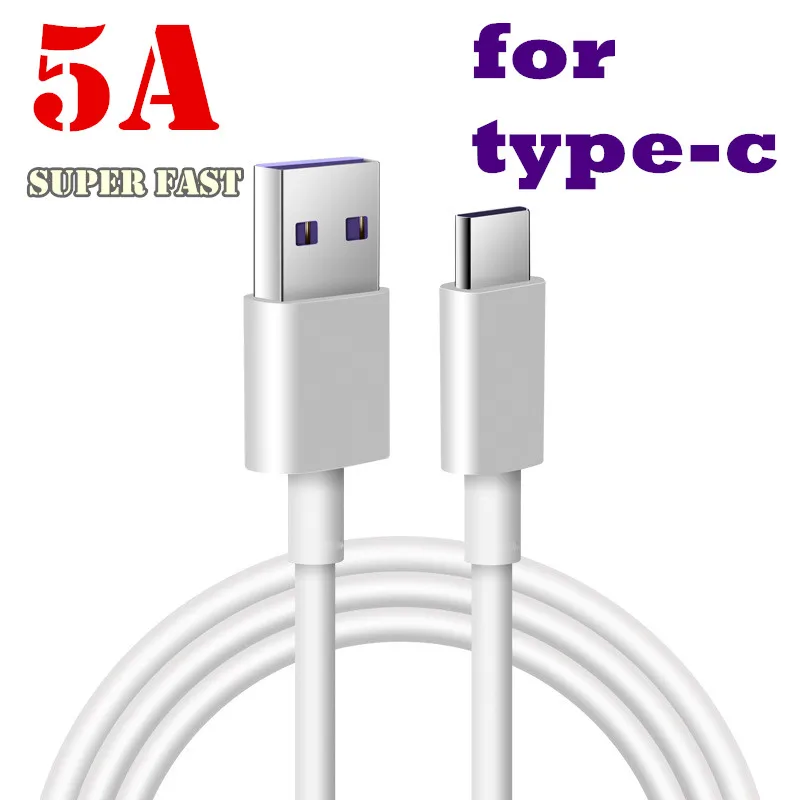 Электрический провод кабель USB 5A Быстрая зарядка Type-c для передачи данных qc Xiaomi