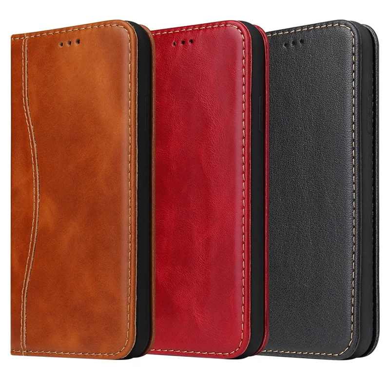 Чехол из натуральной коровьей кожи для iPhone 11 Pro Max Book Wallet Магнитный