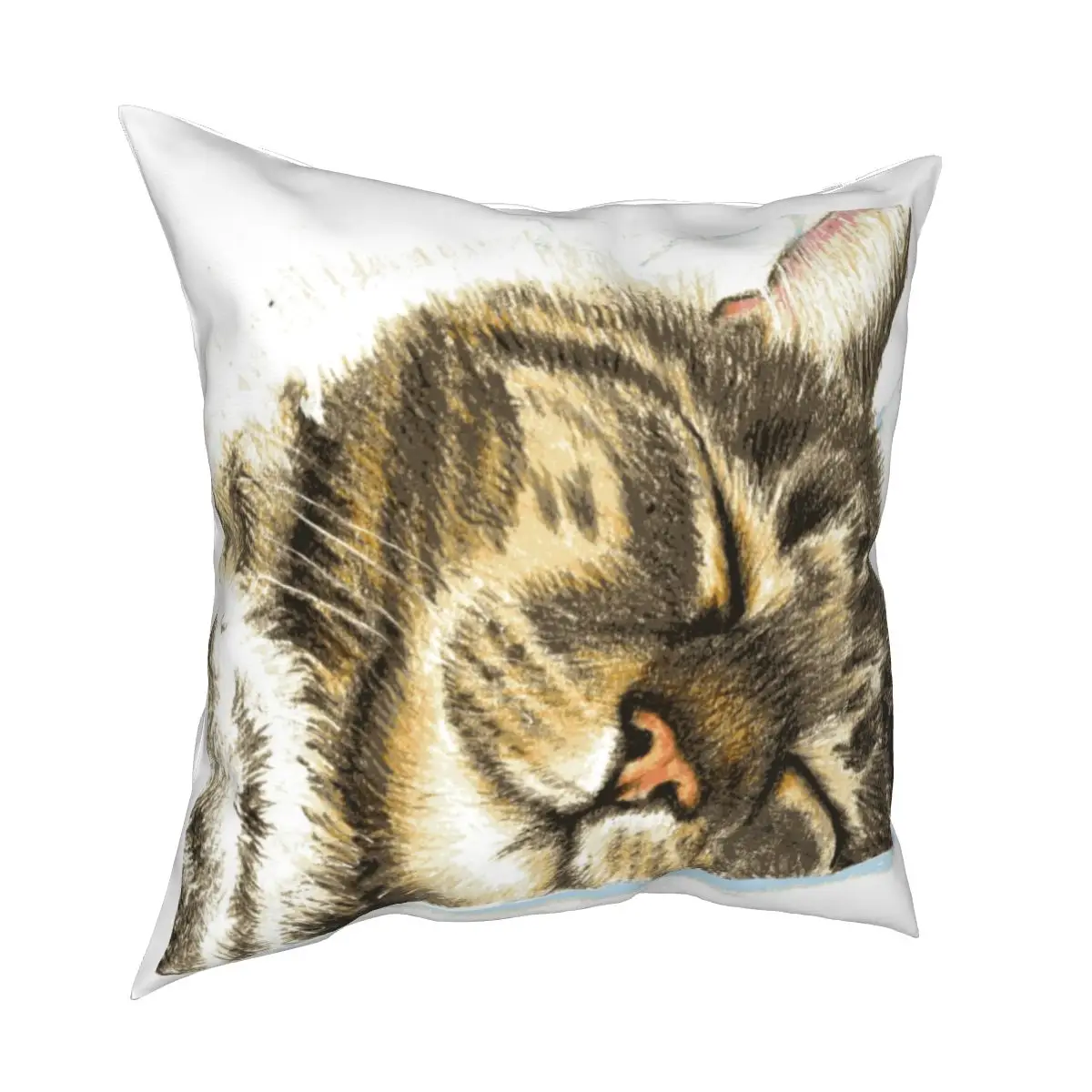 Sleeping Tabby Cat Square Pillow Case Cute Kitty Lover Animals Cushion Covers Novelty Decor Pillowcase for Home 40*40cm | Дом и сад