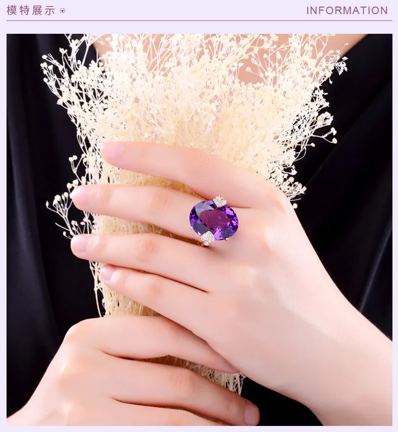 Серебро 925 пробы Фиолетовый Топаз Алмаз кольцо для женщин Anillo Изумрудный зеленый