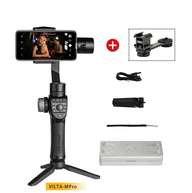 With PT-3 Freevision Vilta-M Pro 3-осевой карданный стабилизатор смартфона для huawei P30 Pro IPhone X XS samsung экшн-камеры Gopro 5/6/7 - Цвет: With PT-3
