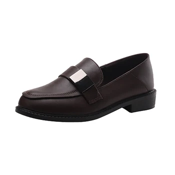 

2020 spring and autumn new fashion black, dark brown loafers women flat shoes casual flats Plus Size women shoes zapatos mujer