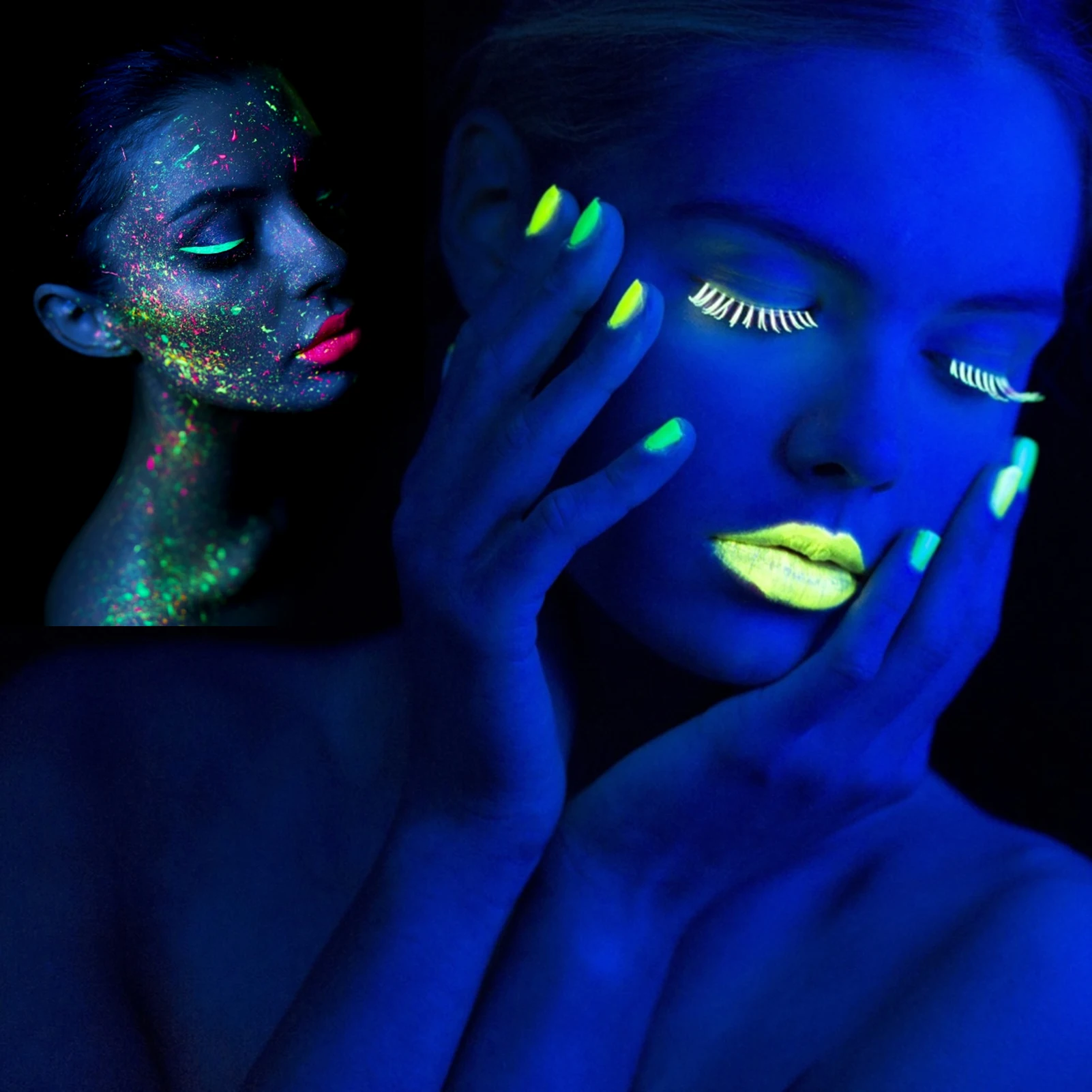 5 Colors Non-toxic Glow In The Dark Neon Paints For Face & Body Painting  Easy Removed For Stage Makeup Halloween Party - Masks & Eyewear - AliExpress