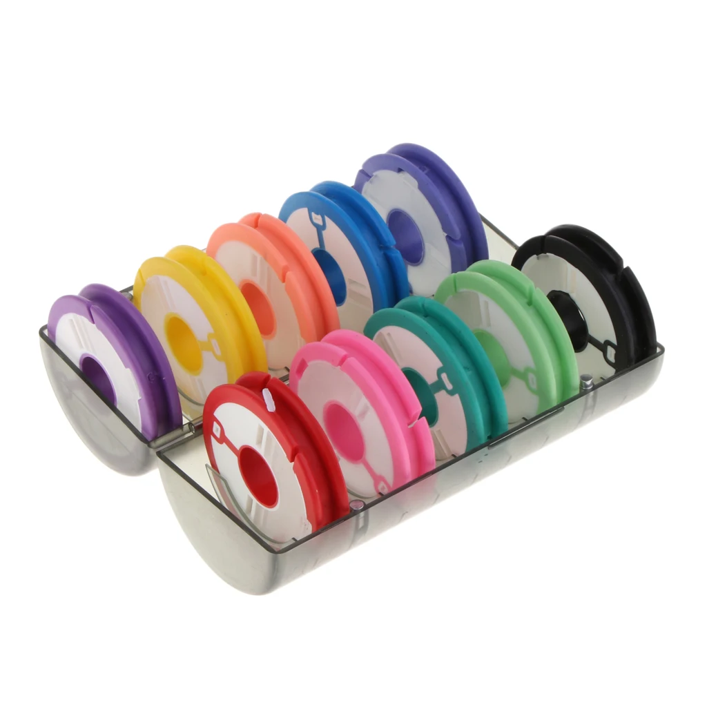 

10 Pieces Winding Board Fishing Line Shaft Bobbin Spools with Tackle Box