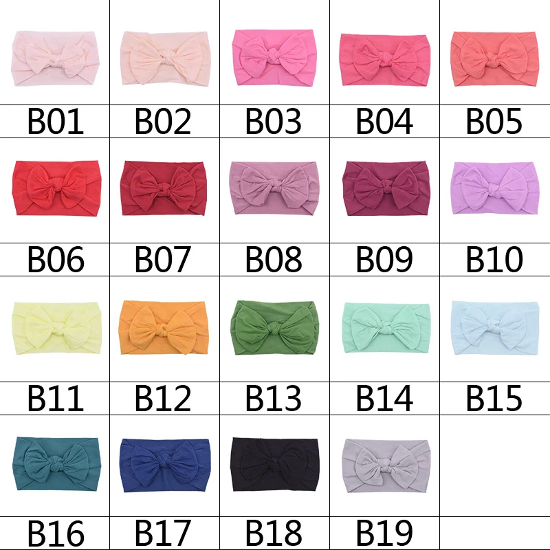 1pc Newborn Baby Headbands Headwear Baby Girl Elastic Hair Band Kids Toddler Turban Knotted Bow Hairband Shower Accessories