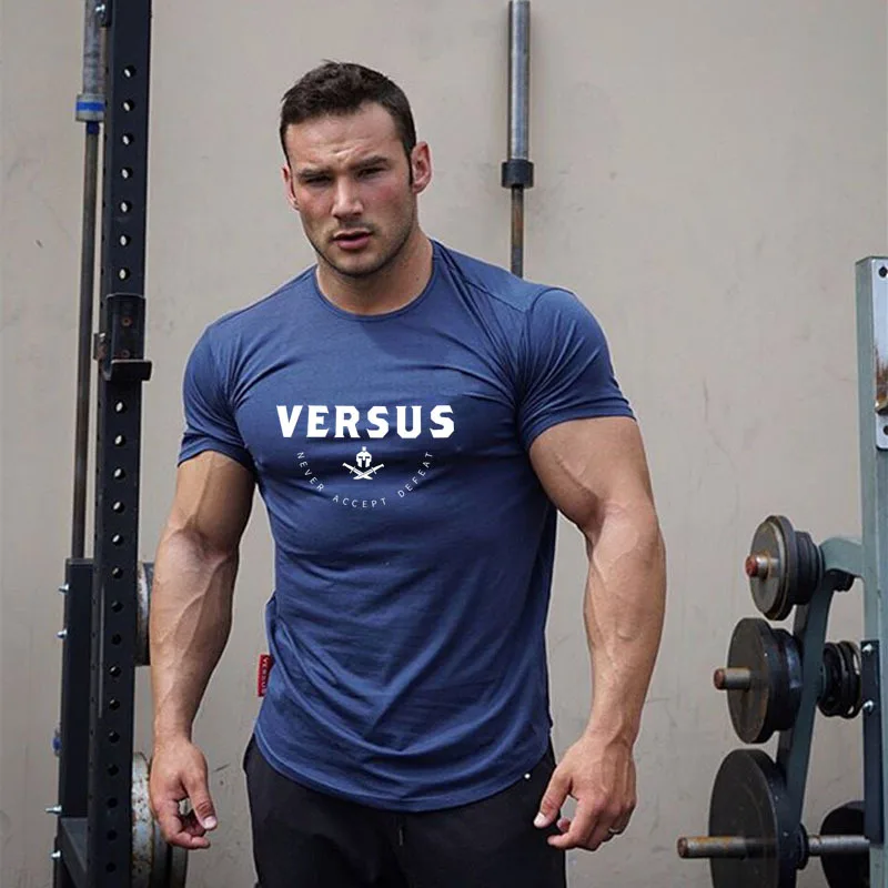 Мужская футболка с коротким рукавом и надписью Muscle fitness Brothers, стиль, повседневная спортивная Базовая футболка, летняя новая стильная мужская футболка для бега