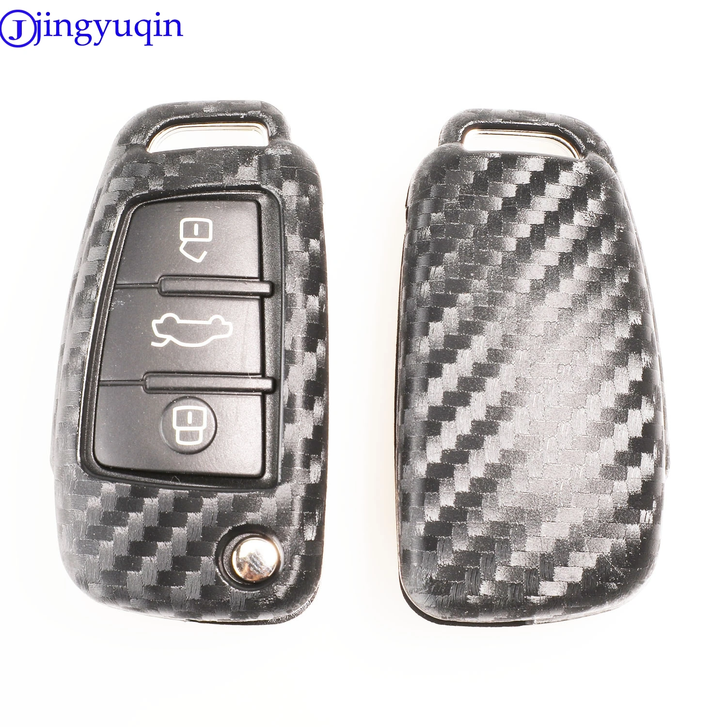 Jingyuqin 10p 3 кнопки из углеродного волокна Паттен Для Audi S Line A1 A2 A3 TT Q3 R8 S6 S7 SQ5 RS5 Foding Flid ключ чехол