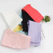 Новые стильные Осенние леггинсы ярких цветов для девочек детские узкие брюки в Корейском стиле