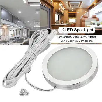 

12V Car Round LED Spot Light Ceiling Dome Lamps For RV Caravan Motorhome Bus Boat