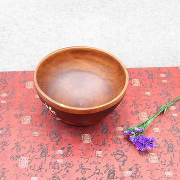 

Bowl of Instant Noodles Tableware Canteen Tableware Salad Fruit Wooden Storage Bowl