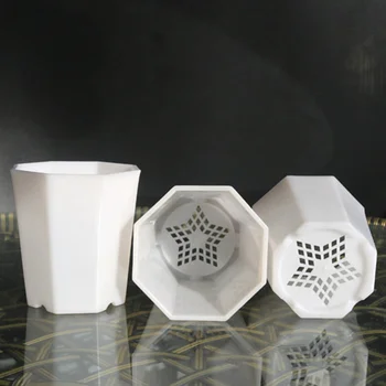 

10 Pcs Flower Pot Octagonal Durable Simple Plastic Pot Flower Pot for Balcony Living Room