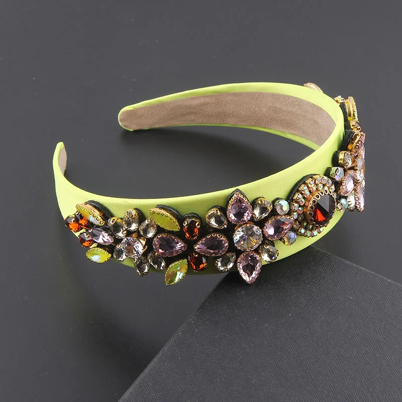 Baroque Colorful Rhinestone Headband Ladies Prom Party Travel Hair Accessories 873