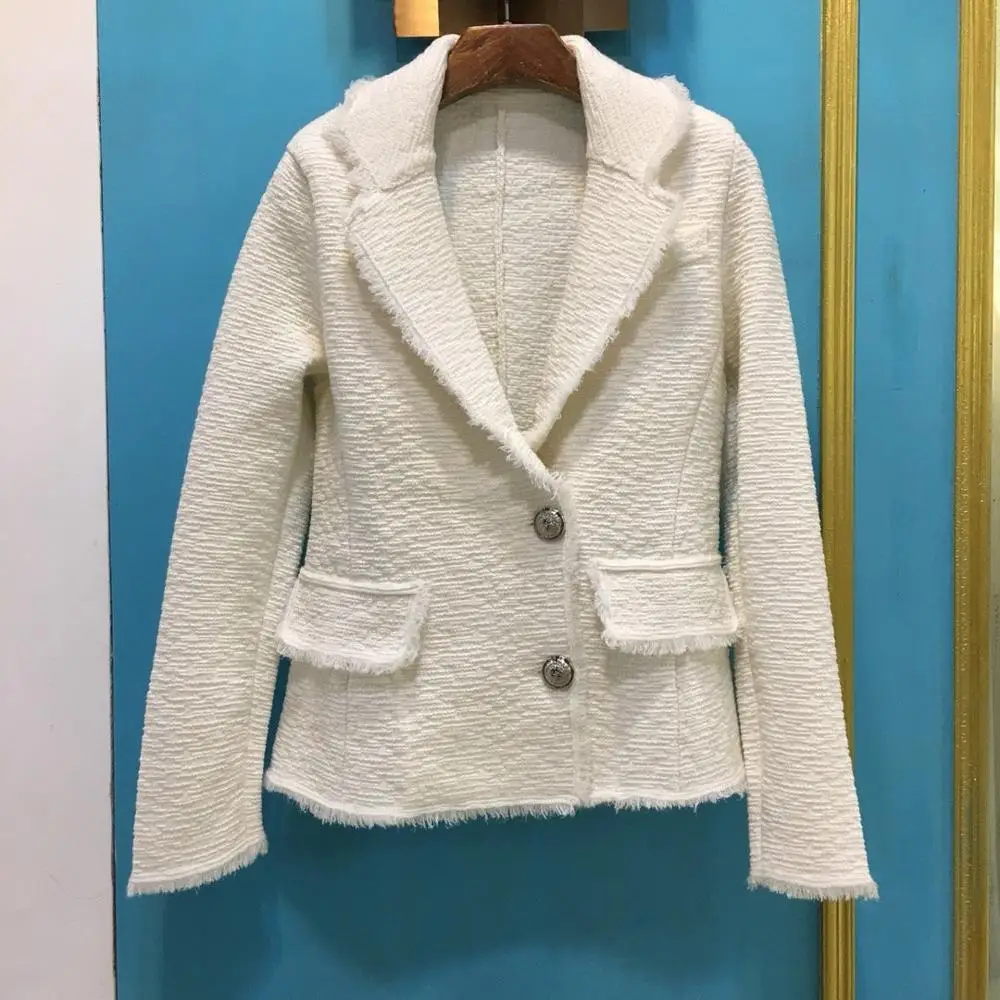 Высокое качество 2019FW winner женский твидовый Блейзер Пальто Женская шикарная Верхняя одежда Куртка для дам одежда 2 цвета ddxgz2v 10,13