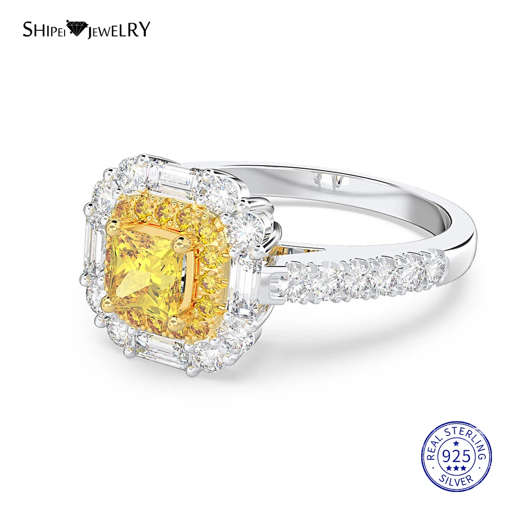 Женское кольцо из серебра 100% пробы с цитрином|Кольца| |