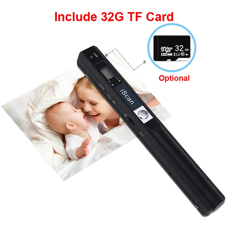 iScan Portable Handheld Scanner Document A4 Book Scanner Color Photo Image Scanner 900DPI Support JPG PDF Format With 32G Card color scanner