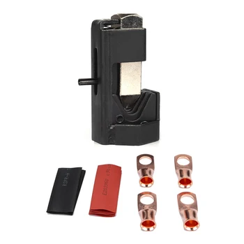 

4pcs 6AWGx1/4 Heavy Duty Copper Battery Cable Lug End with Hammer Type Crimper Automobile Exterior Repair Components