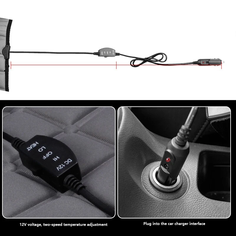 Car Heated Seat Cover Cushion Hot Warmer- 12V Heating Warmer Pad Cover Perfect for Cold Weather and Winter Driving