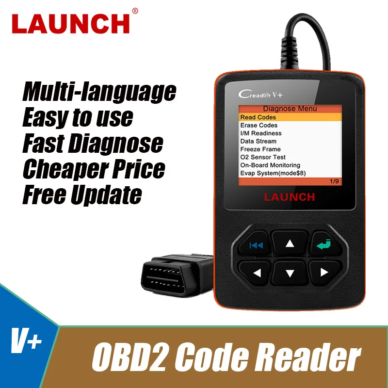 Сканер Launch Creader V + OBD2 считыватель кодов неисправностей ODB2 OBD 2 многоязычный