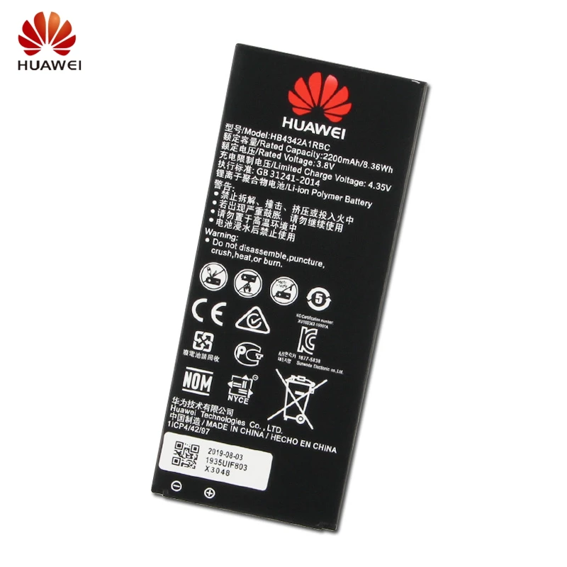 

Original HB4342A1RBC Battery For Huawei Honor 5A 4A Y5II Y5 II 2 Ascend 5+ Y6 LYO-L21 SCL-TL00 Replacement Phone Battery 2200mAh