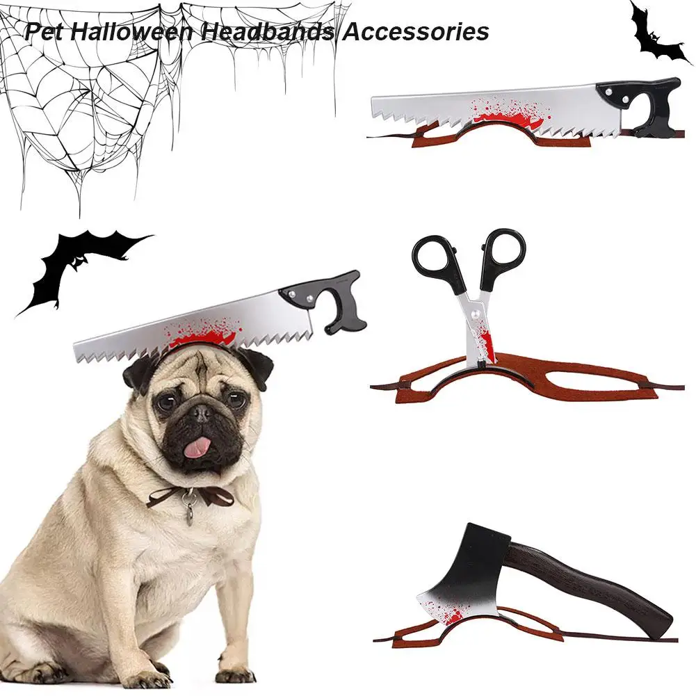 

Halloween Pet Cute Adjustable Headbands Horror Elements Dress Up Cosplay Plastic Props Lightweight Decors For Cat Dog