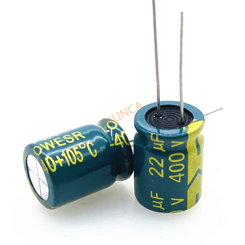 5 pçs/lote 400V22UF alta freqüência de baixa impedância 400V 22 10*17 T22 UF capacitor eletrolítico de alumínio tamanho 20%