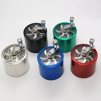 

Spice Herb Grinder 55*50MM Cigarettes Accessories Tobacco Crushers Manual 4 Layers Mill Handle Zinc Alloy