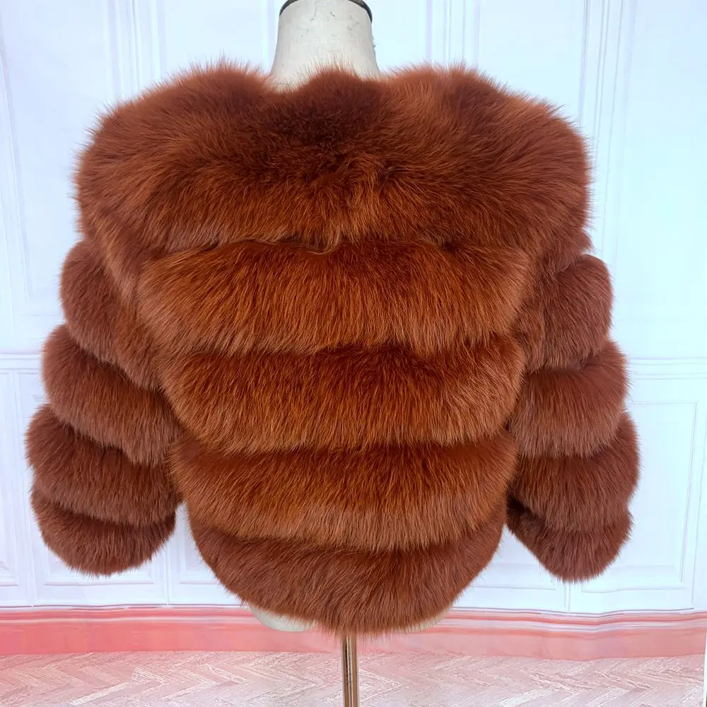 NEW style real fur coat 100% natural fur jacket female winter warm leather fox fur coat high quality fur vest Free shipping long puffer