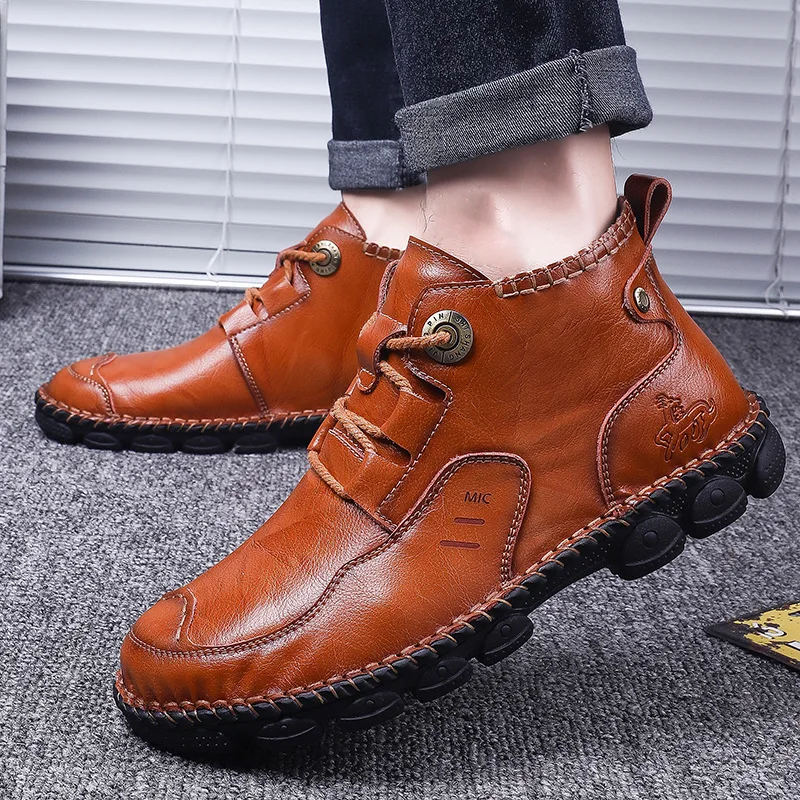 

2019 Autumn Versatile Korean-style Fashion Man BEEKING Leather Boot Leather Shoes MEN'S SHOES Large Size Cool Comfortable Martin
