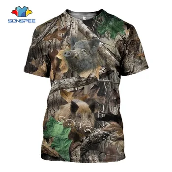 

SONSPEE Animal Wild Boar Harajuku Hunting 3D Printed T shirt Fashion Men's T-shirt Women Tee Funny Short sleeve Hip hop Clothing