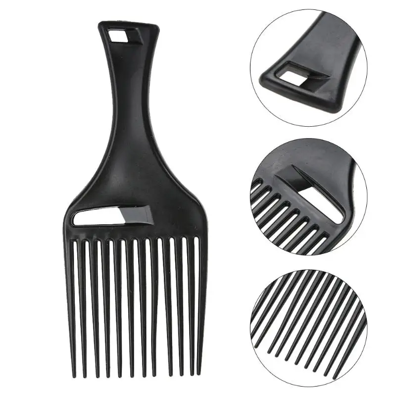 

Afro Fork Insert Hair Curly Brush Comb Hairbrush Styling Tool (Black)