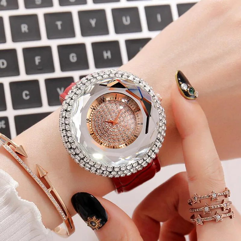 Популярные женские часы кварцевые с бриллиантами кристаллами|Женские часы| |