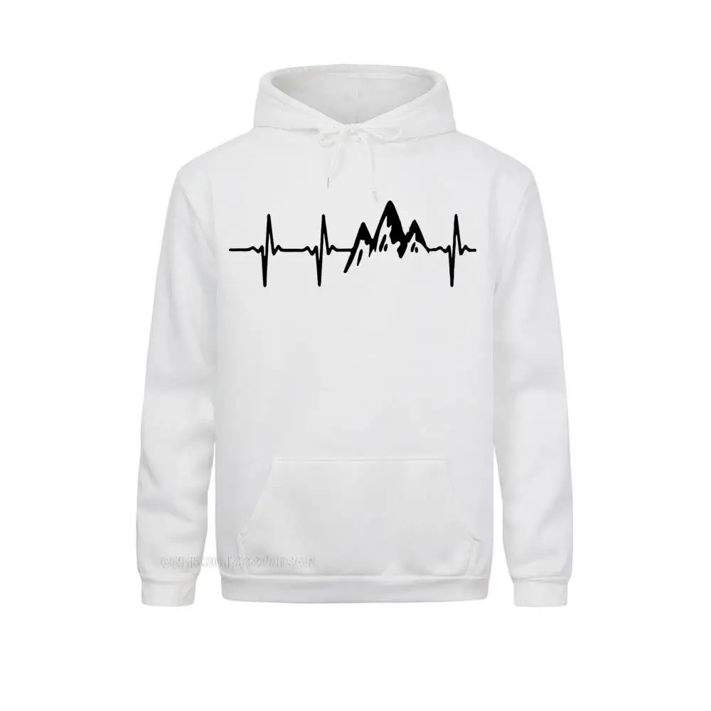 Heartbeat Mountain Popolare Basic Mens Tshirt Estesa Autunno Streetwear Camisas Hombre Uomo Cotone Camisas Hombre Pullover