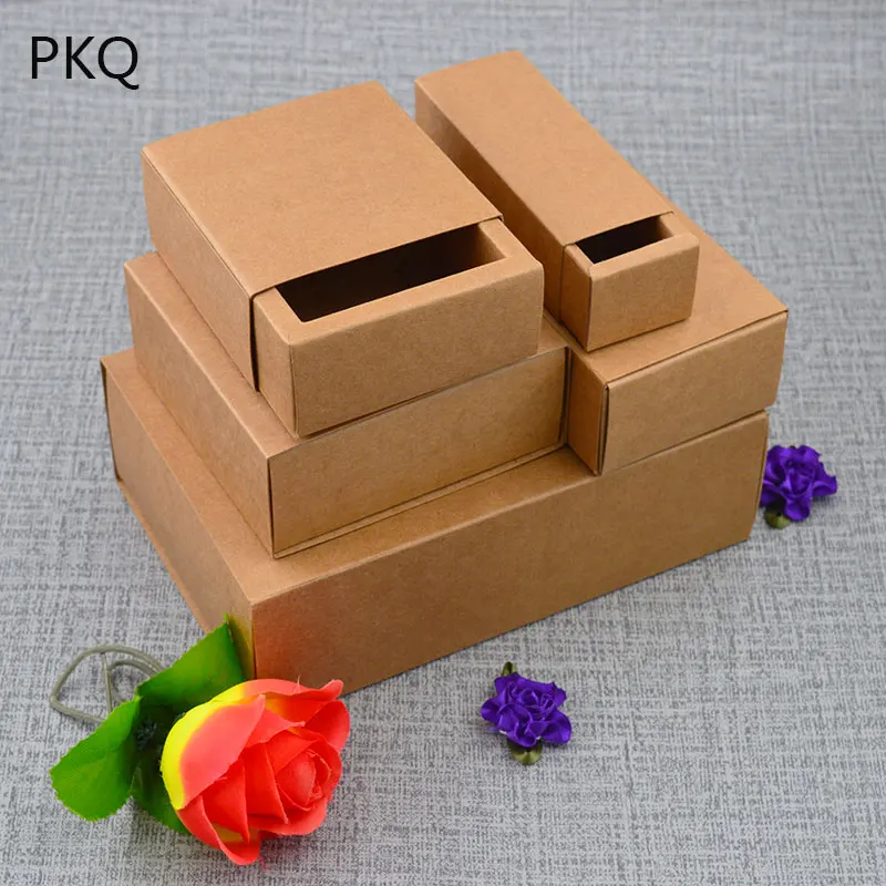 10 шт крафт-бумага упаковочная коробка коричневая маленькая картонная подарочная коробка большой бумажный ящик коробки Рождественский подарок коробки для ювелирных изделий