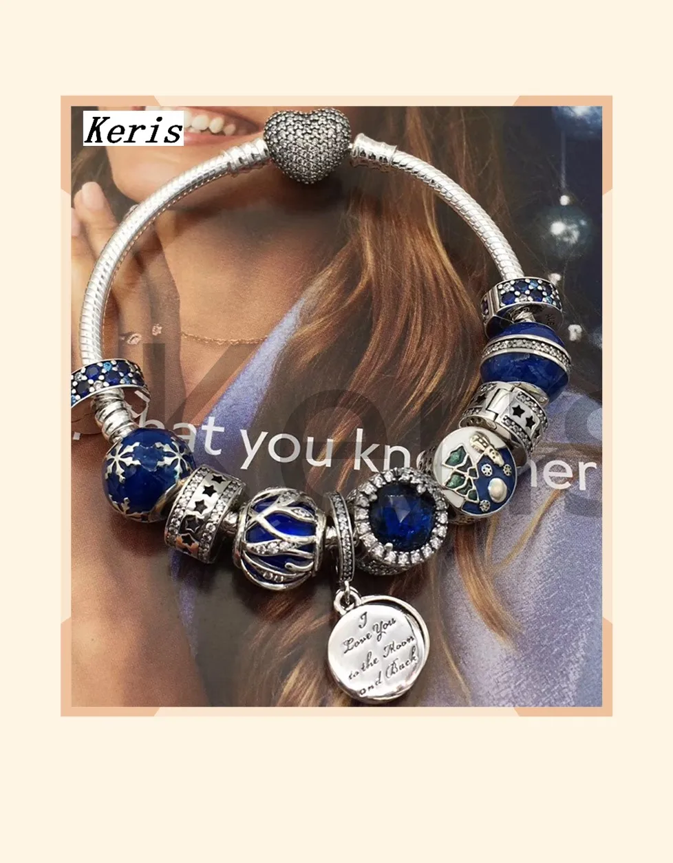 

High Quality Reproduction 1:1 100%925 Pure Silver New Round Bead Hanging Tag String Heart Bracelet Free Of Charge