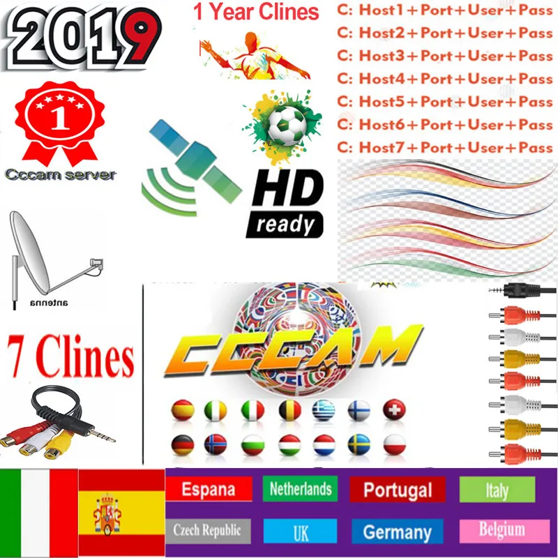 DVB-S2 Европа Cccam Cline для 1 или 2 года Испания бесплатный тест Европа сервер для Испания/Италия/Португалия/Германия/Польша GTmedia V8 Nova