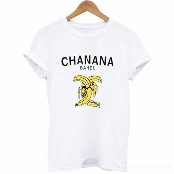 

Short Sleeve T shirt For Women Clothing 2019 New Women T-shirts Harajuku Vogue Banana Printed Tops Tee Summer Female T shirt