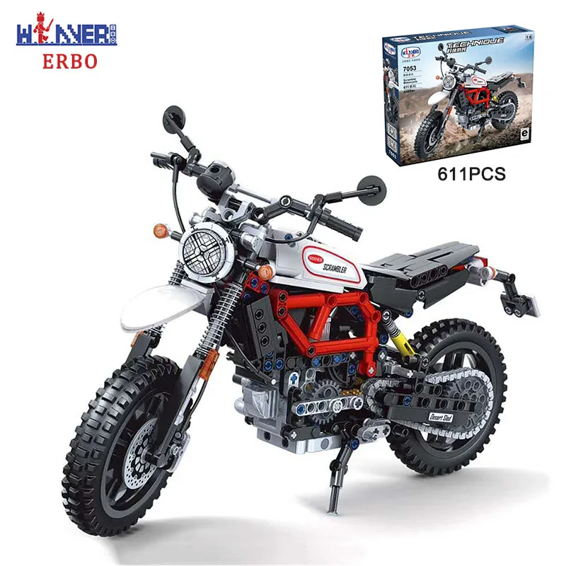 ERBO 611 шт. 1:6 технические строительные блоки восхождение мотоцикл модель