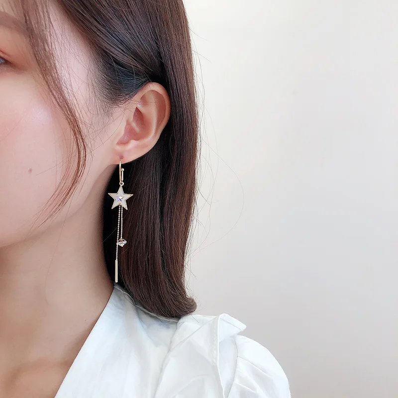 Sterling Silver Planet & Star Drop Earrings