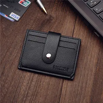 

Fashion Leather Men Slim Money Case Credit Card Holder Coin Pocket LX9F