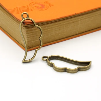 

Angel Wing Shape Hollow Frame DIY Necklace Keychain Jewelry Accessories UV Epoxy Plastic Alloy Open Frame 5 Colors 10pcs/lot