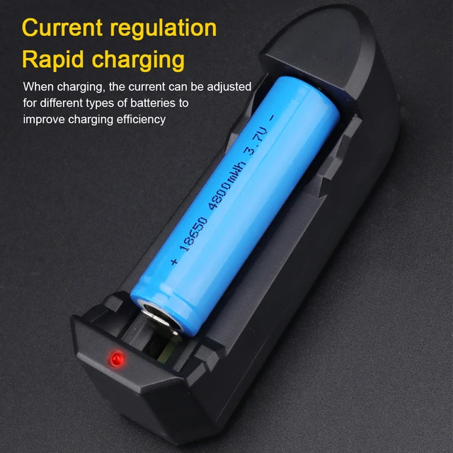  18650 Battery Charger,Single-Slot Intelligent Battery Charger  for 3.7V Li-ion 18650,26650,21700,18500,18350,16650 Rechargeable Battery  (not Including Battery : Electronics