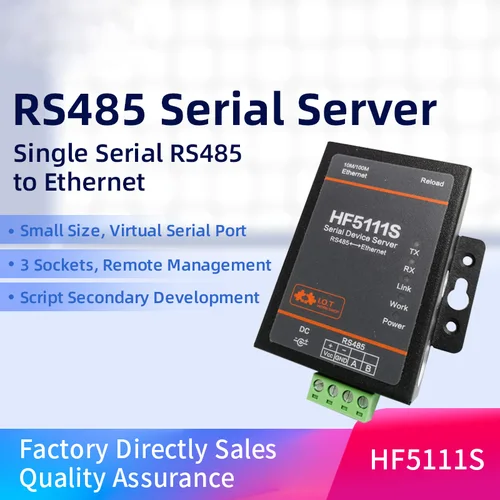 HF5111S 직렬 서버, 산업용 직렬 포트 서버, RS485-이더넷 3 소켓, Romote 관리, D2D, MQTT, Modbus 5