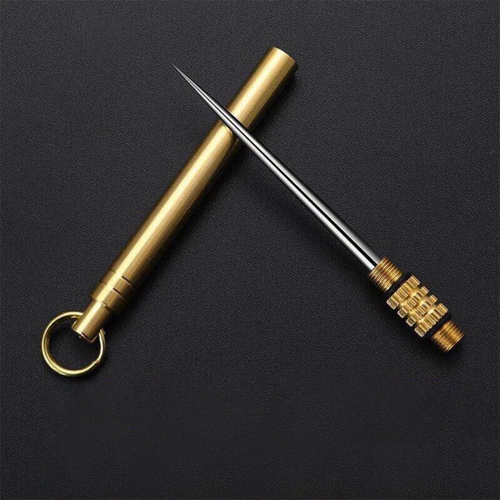 

2pcs Titanium Outdoor Edc Portable Multifunctional Toothpick Camping Tool Bottle Fruit Fork Toothpick Tube Metal Toothpicks