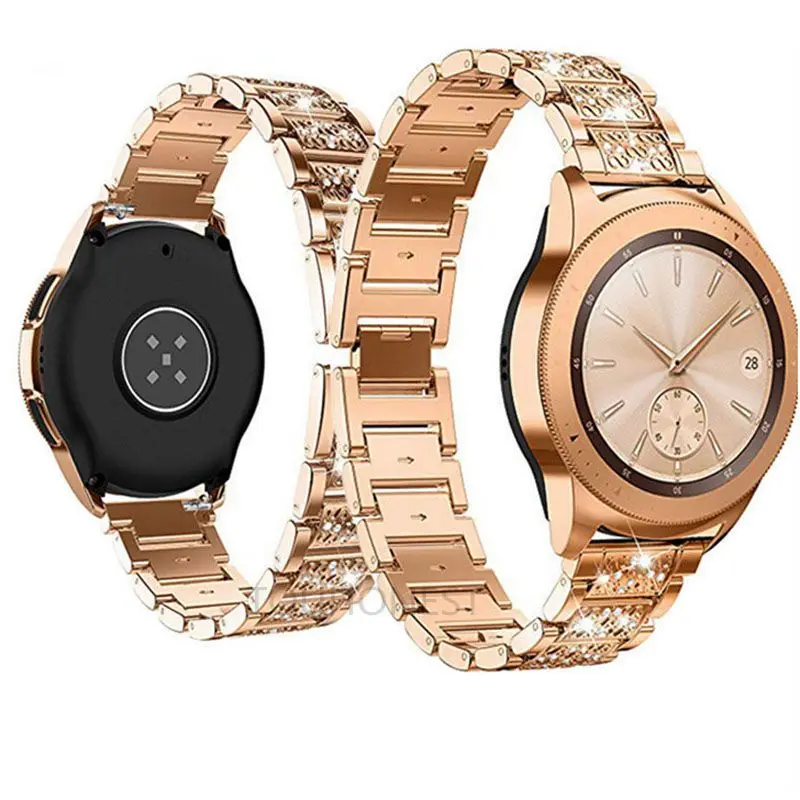 

20mm 22mm amazfit gtr Diamond Ring strap For Samsung Gear S3 s2 sport Classic huawei gt 2 active galaxy watch 42mm 46 Metal Band