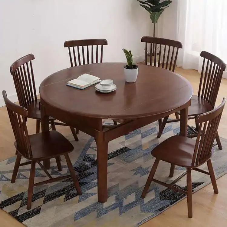 Mesa de comedor para sala de estar, mesa plegable, mesa redonda de