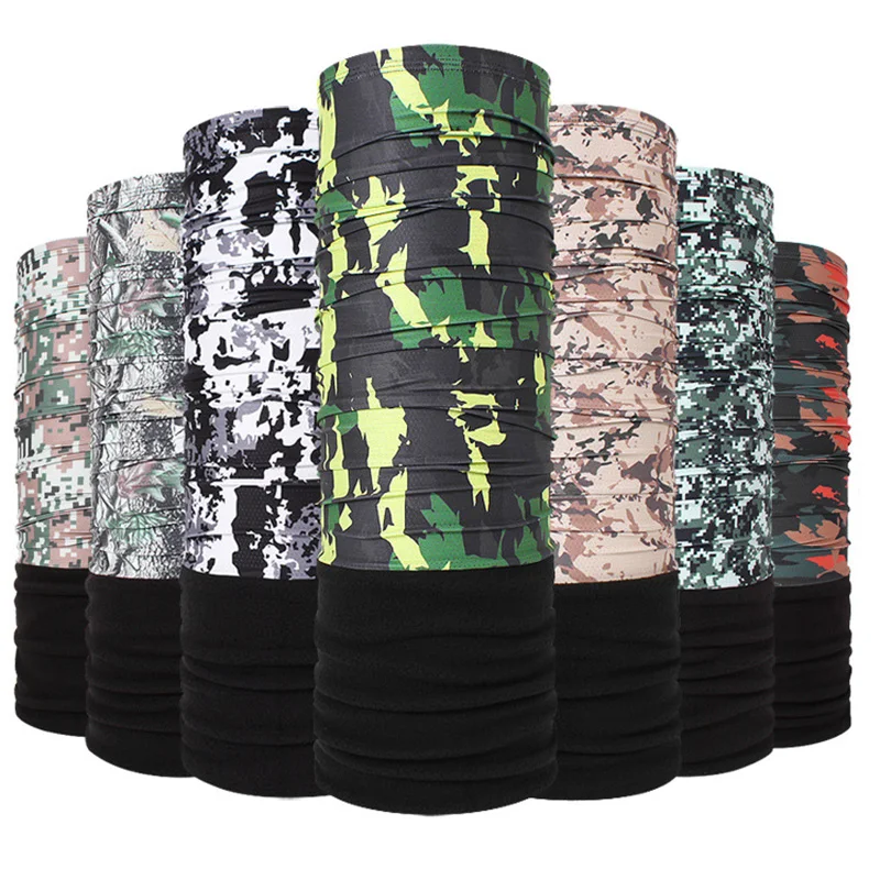 

Winter Camo Fleece Hiking Bandanas Scarf Neck Warmer Face Mask Scarfs Motorcycle Cycling Climbing Bandana Outdoor Sports men