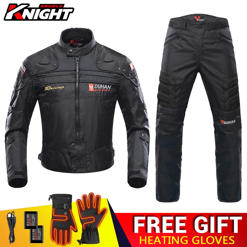 DUHAN Motorcycle Warm Mesh Jacket Reflective Vest Racing Knight Pants Oxfod Gear